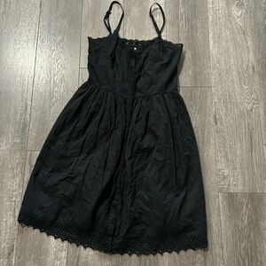 Free people black lace button down dress S